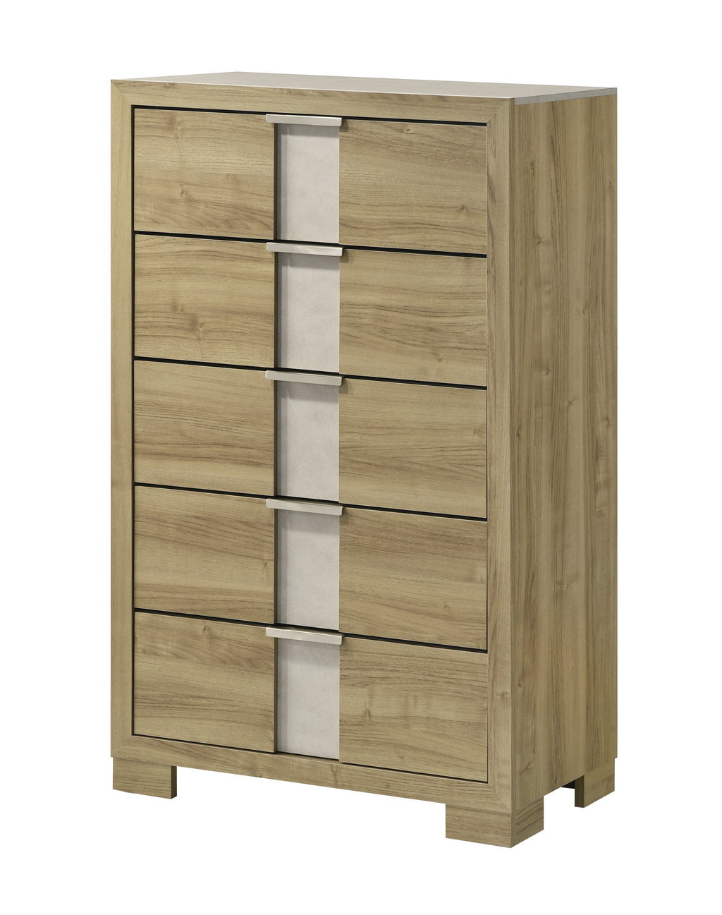 Driftwood Five-Drawer Tall Chest Wooden Bedroom Furniture.