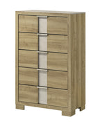 Driftwood Five-Drawer Tall Chest Wooden Bedroom Furniture.