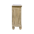 Driscoll 2-Door Cabinet with Floral Design and Natural Wood Finish Storage Cabinet
