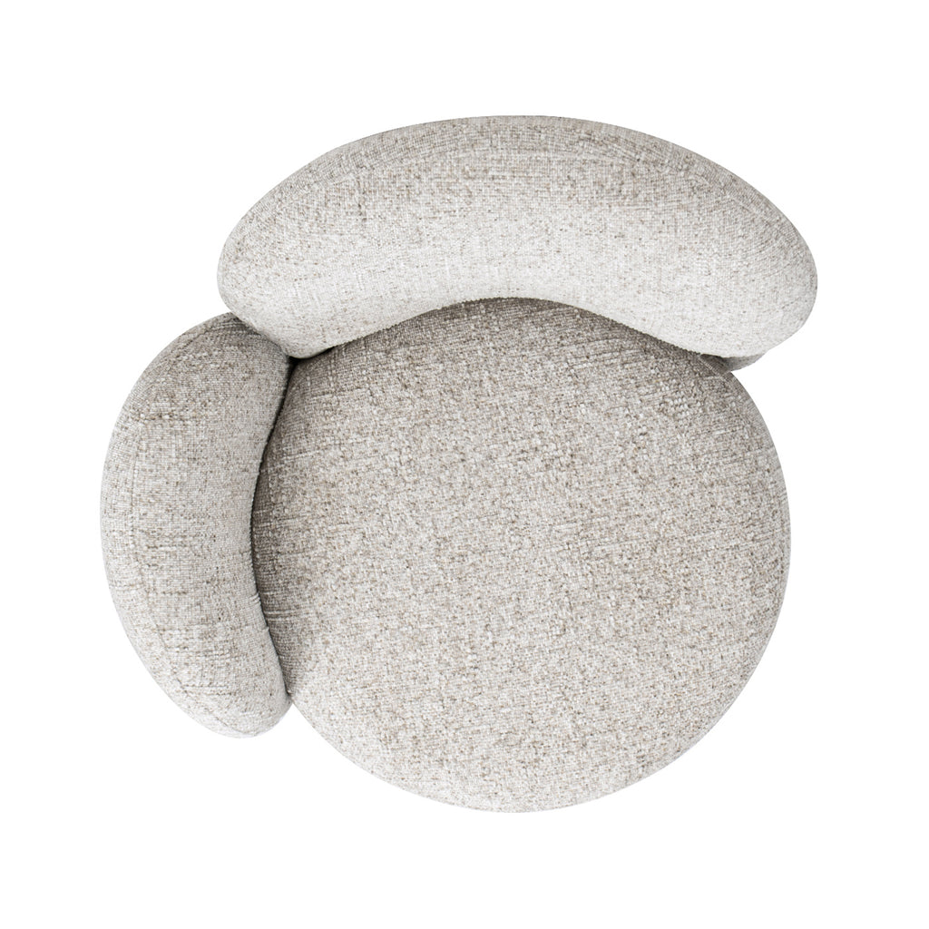 Duo 31.5' LAF One-Arm Swivel Accent Chair, Multi-Greige Beige Chenille