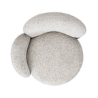 Duo 31.5' LAF One-Arm Swivel Accent Chair, Multi-Greige Beige Chenille