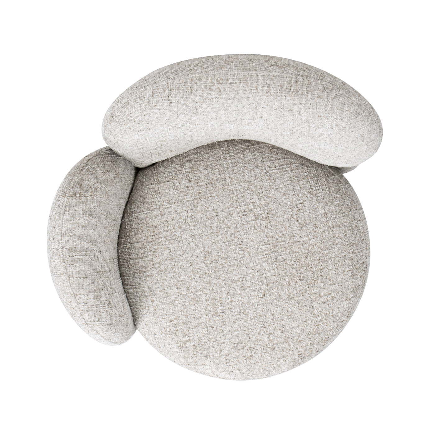 Duo 31.5' LAF One-Arm Swivel Accent Chair, Multi-Greige Beige Chenille