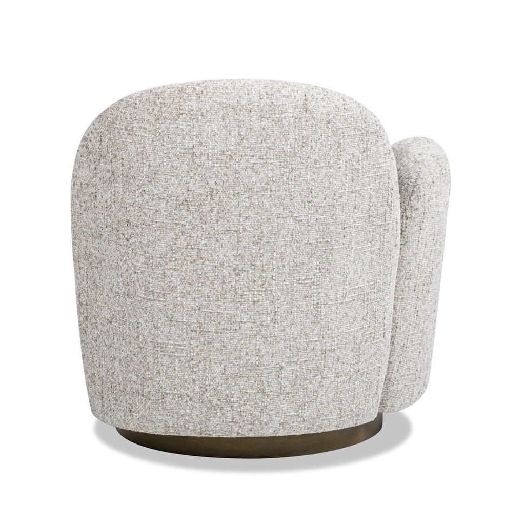 Duo 31.5' LAF One-Arm Swivel Accent Chair, Multi-Greige Beige Chenille