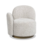 Duo 31.5' LAF One-Arm Swivel Accent Chair, Multi-Greige Beige Chenille