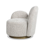 Duo 31.5' LAF One-Arm Swivel Accent Chair, Multi-Greige Beige Chenille