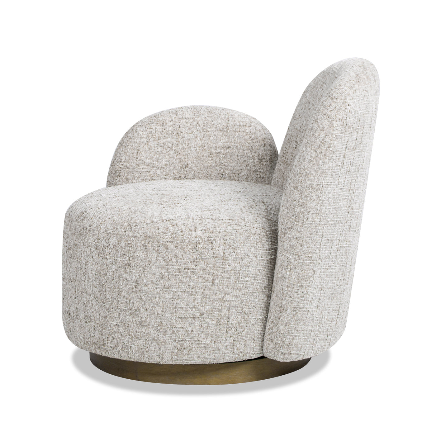 Duo 31.5' LAF One-Arm Swivel Accent Chair, Multi-Greige Beige Chenille