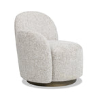 Duo 31.5' LAF One-Arm Swivel Accent Chair, Multi-Greige Beige Chenille