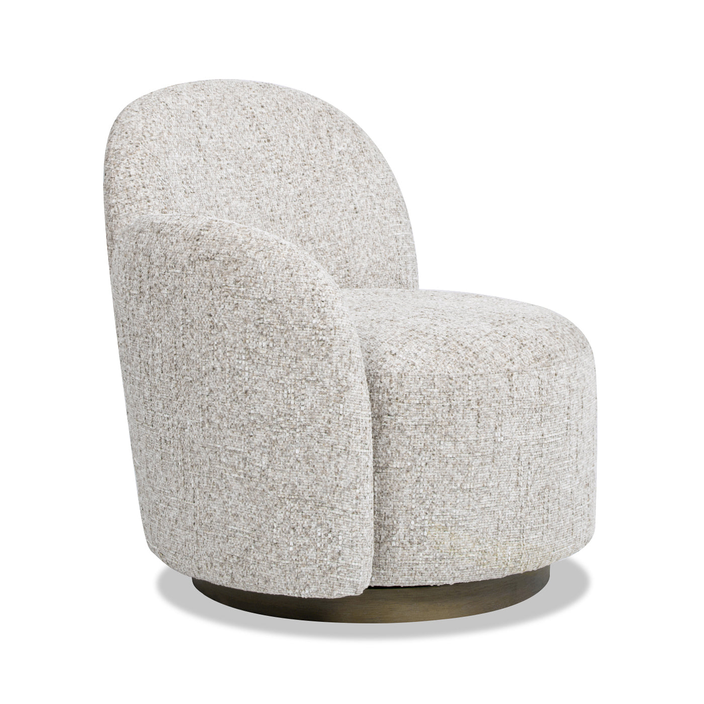 Duo 31.5' LAF One-Arm Swivel Accent Chair, Multi-Greige Beige Chenille