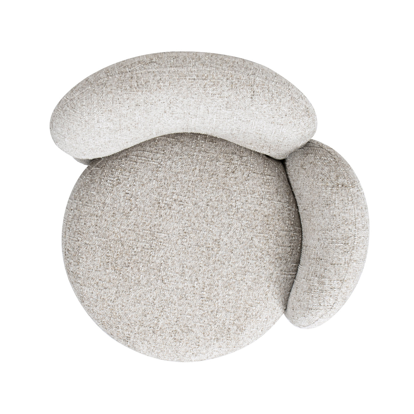 Duo 31.5' RAF One-Arm Swivel Accent Chair, Multi-Greige Beige Chenille