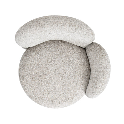 Duo 31.5' RAF One-Arm Swivel Accent Chair, Multi-Greige Beige Chenille