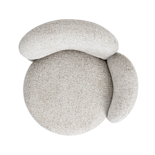 Duo 31.5' RAF One-Arm Swivel Accent Chair, Multi-Greige Beige Chenille