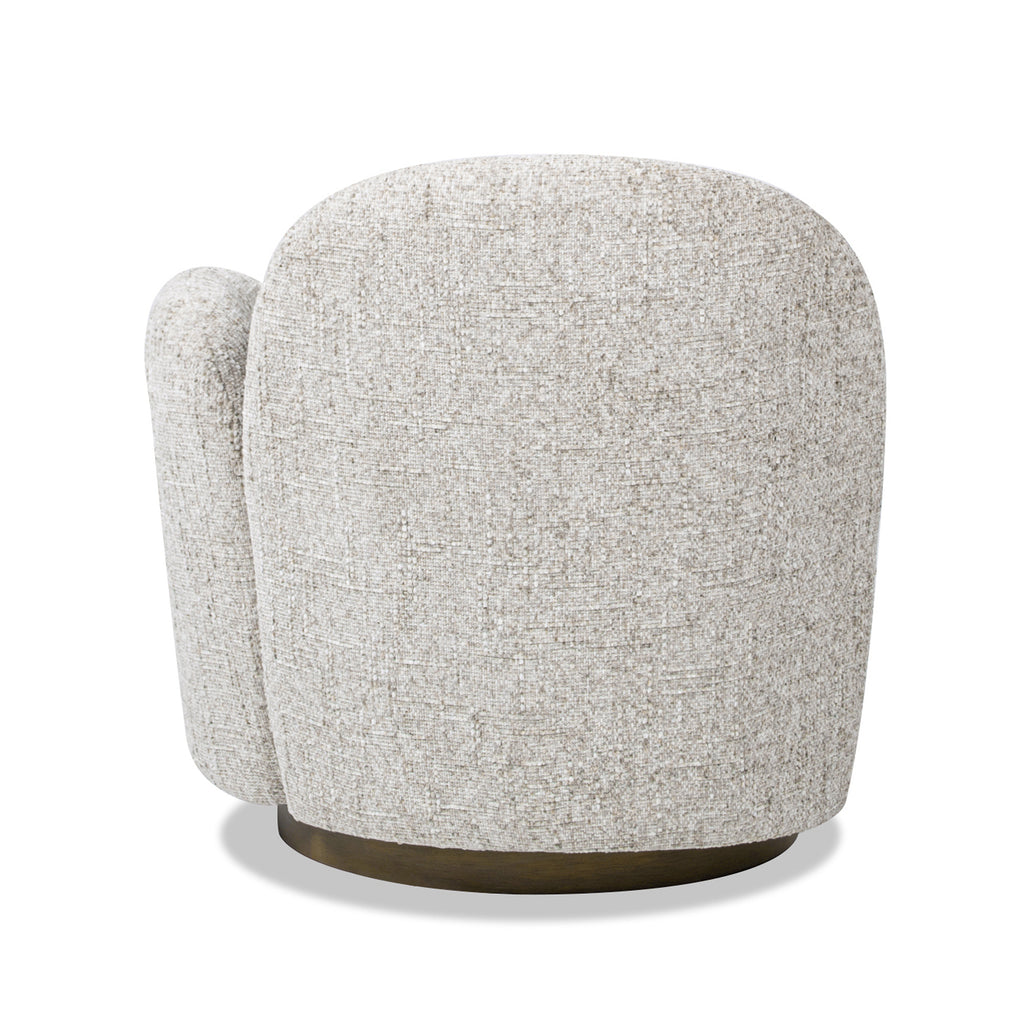 Duo 31.5' RAF One-Arm Swivel Accent Chair, Multi-Greige Beige Chenille