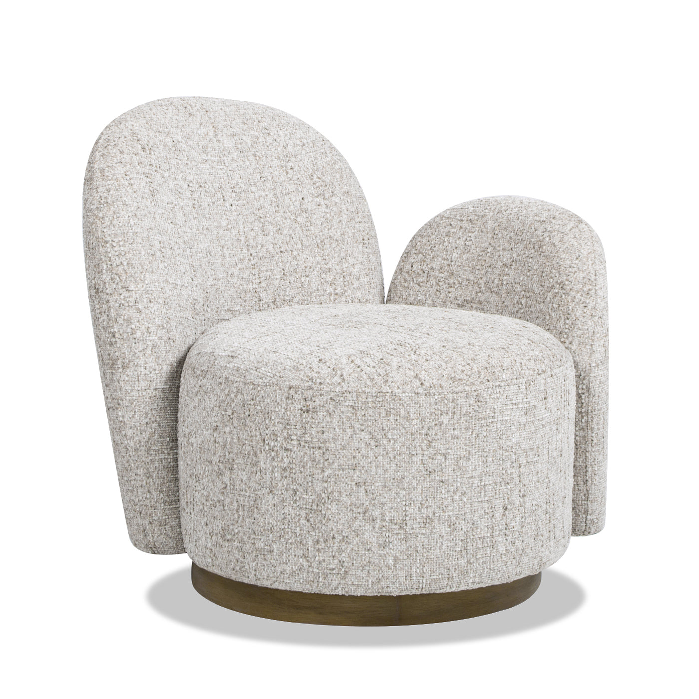 Duo 31.5' RAF One-Arm Swivel Accent Chair, Multi-Greige Beige Chenille