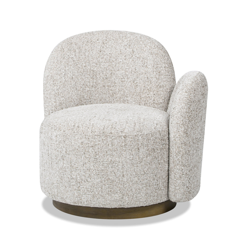 Duo 31.5' RAF One-Arm Swivel Accent Chair, Multi-Greige Beige Chenille
