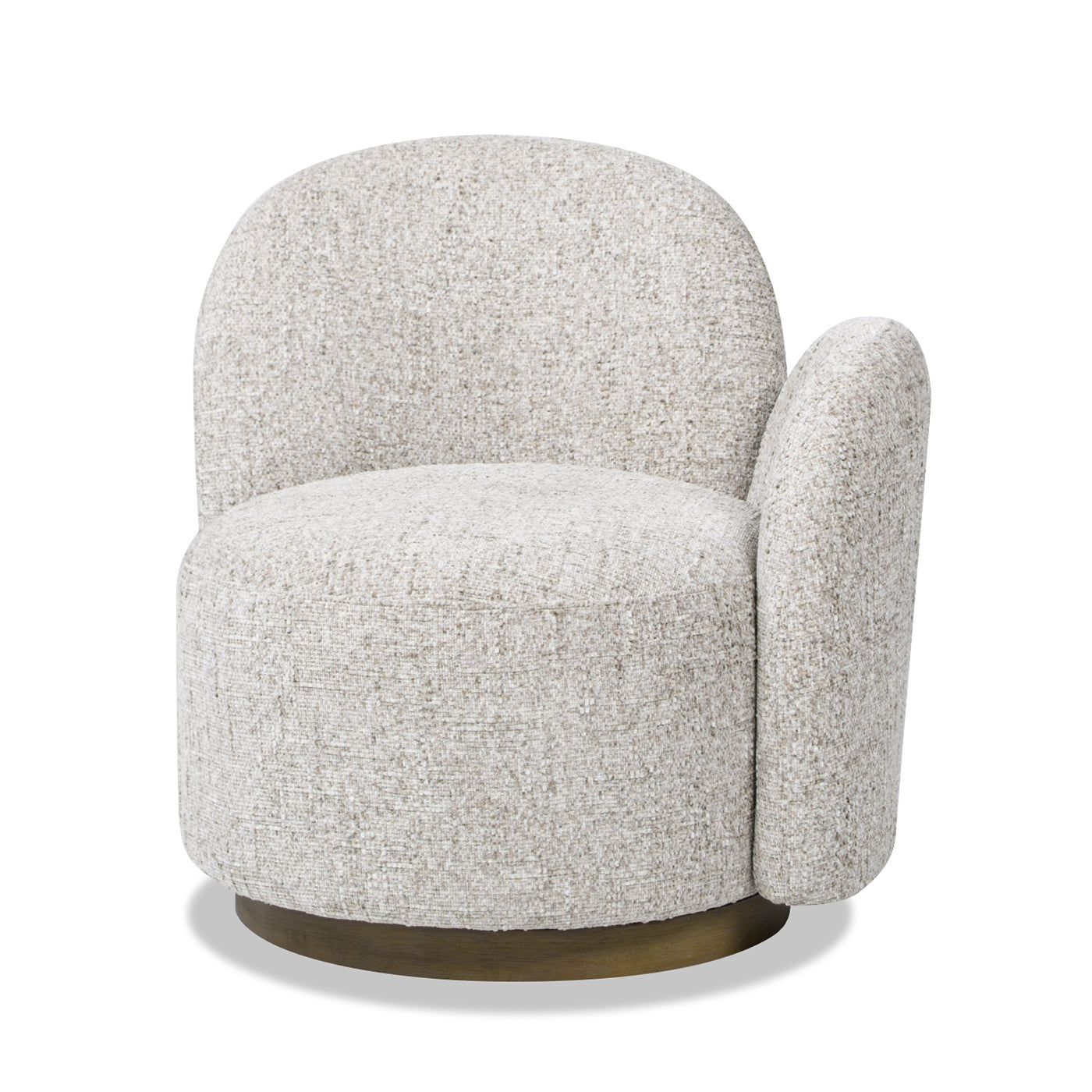 Duo 31.5' RAF One-Arm Swivel Accent Chair, Multi-Greige Beige Chenille