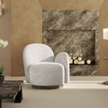 Duo 31.5' RAF One-Arm Swivel Accent Chair, Multi-Greige Beige Chenille