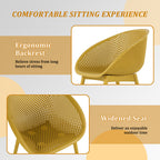 Two-piece durable single chair with mesh hollow-out design, Yellowish brown, 21.26*23.23*30.91 (in), Polypropylene
