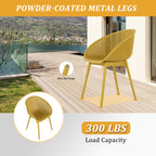 Two-piece durable single chair with mesh hollow-out design, Yellowish brown, 21.26*23.23*30.91 (in), Polypropylene