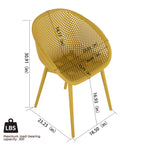 Two-piece durable single chair with mesh hollow-out design, Yellowish brown, 21.26*23.23*30.91 (in), Polypropylene
