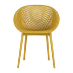 Two-piece durable single chair with mesh hollow-out design, Yellowish brown, 21.26*23.23*30.91 (in), Polypropylene