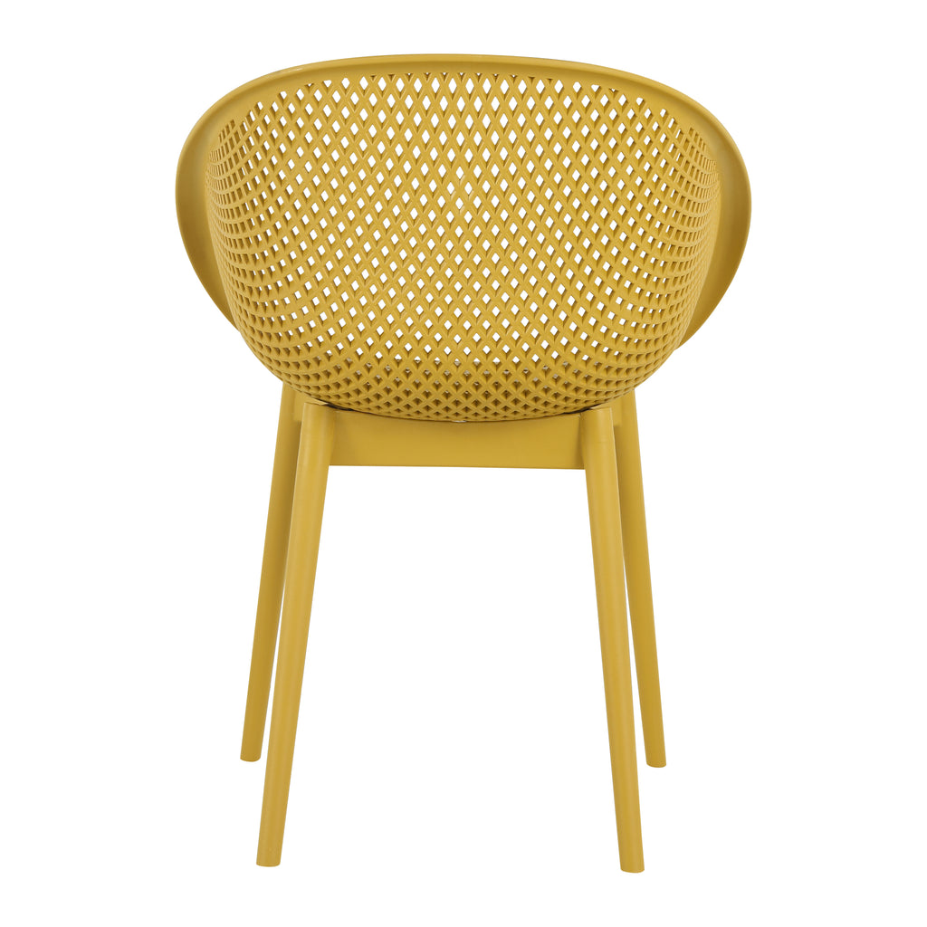Two-piece durable single chair with mesh hollow-out design, Yellowish brown, 21.26*23.23*30.91 (in), Polypropylene