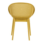 Two-piece durable single chair with mesh hollow-out design, Yellowish brown, 21.26*23.23*30.91 (in), Polypropylene