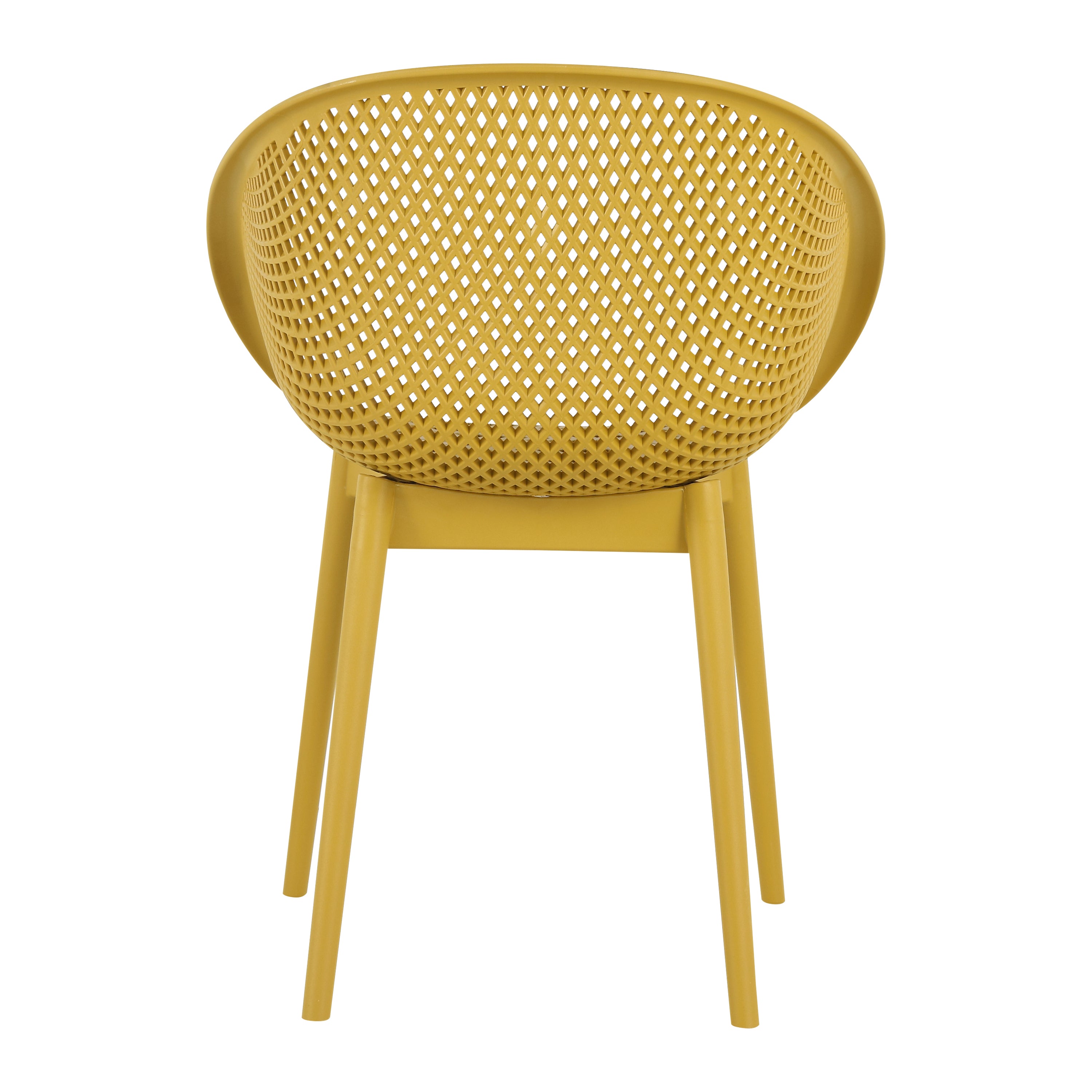 Two-piece durable single chair with mesh hollow-out design, Yellowish brown, 21.26*23.23*30.91 (in), Polypropylene
