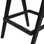 Milan 29.5' Modern Resin Webbing Back Bar Stool with Arms, Set of 3, Ebony Black Boucle