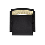 Milan 29.5' Modern Resin Webbing Back Bar Stool with Arms, Set of 3, Ebony Black Boucle