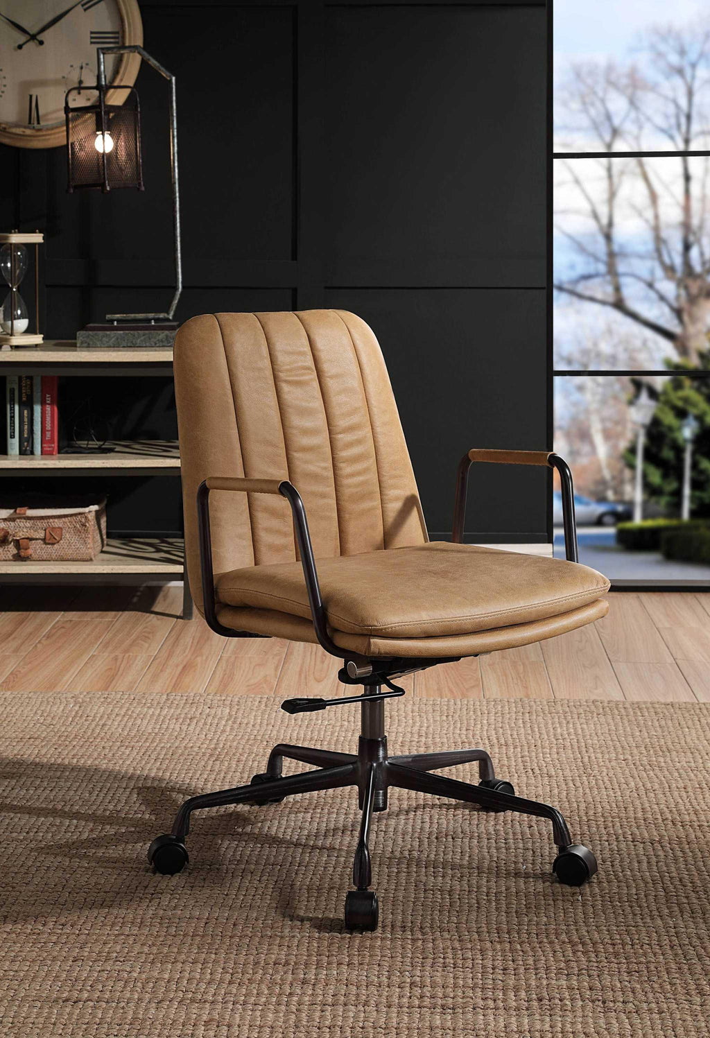 Eclarn Rum Top Grain Leather Executive Office Chair.