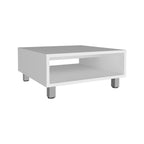Eclipse 10 H Low Minimalistic Square Coffe Table with Open Storage White
