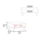 Eclipse 10 H Low Minimalistic Square Coffe Table with Open Storage White