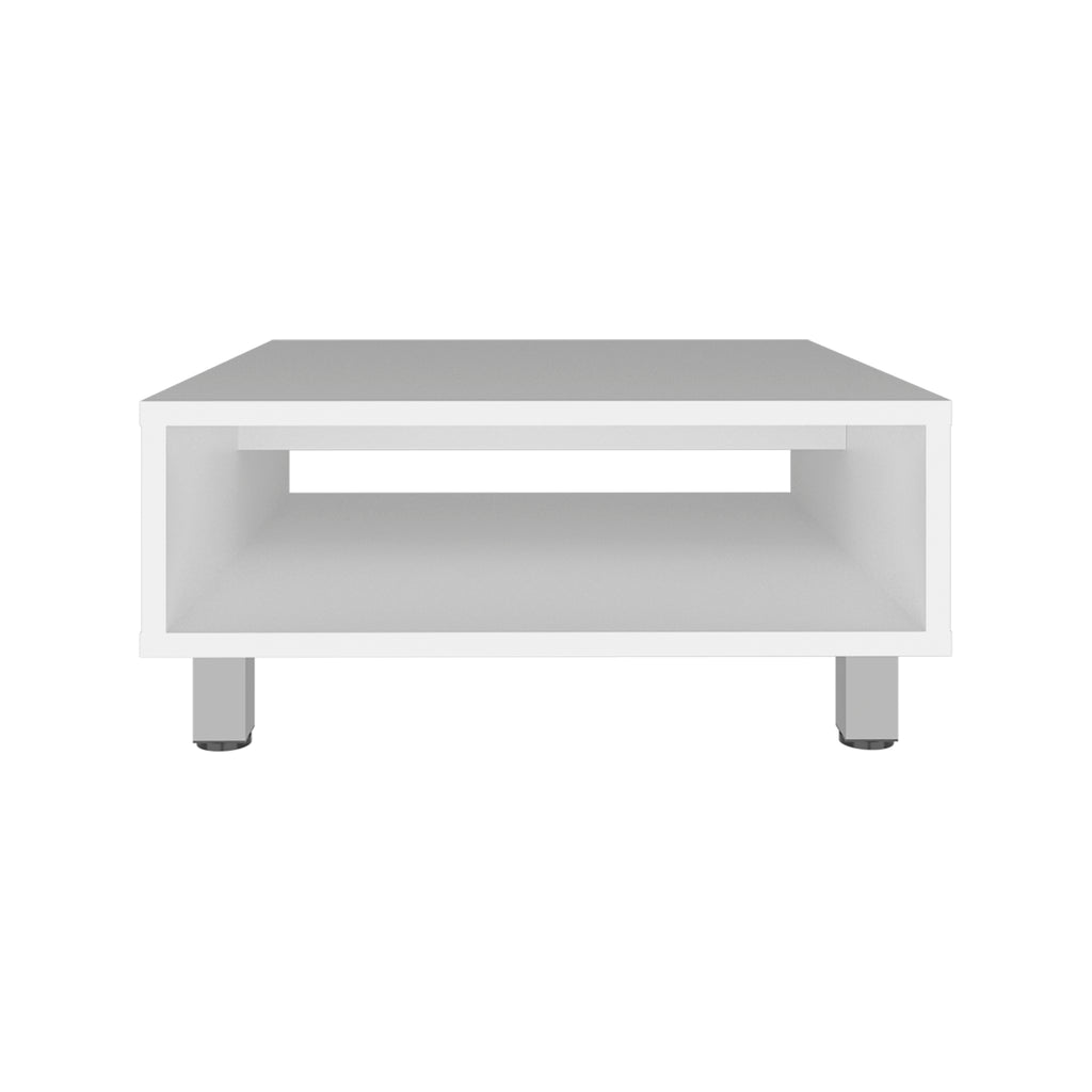 Eclipse 10 H Low Minimalistic Square Coffe Table with Open Storage White