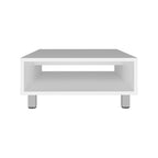 Eclipse 10 H Low Minimalistic Square Coffe Table with Open Storage White