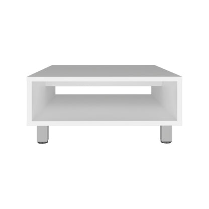 Eclipse 10 H Low Minimalistic Square Coffe Table with Open Storage White