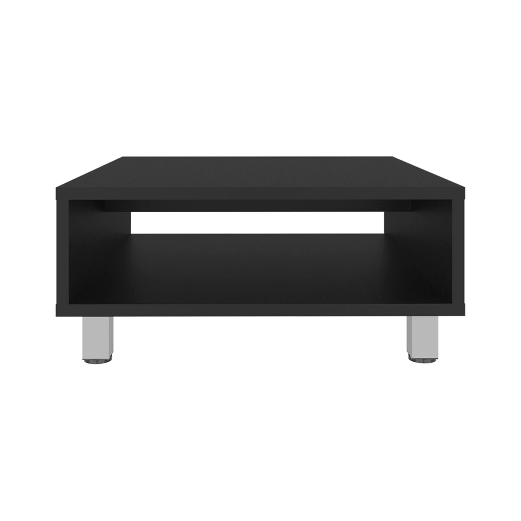 Eclipse 10 H Low Minimalistic Square Coffe Table with Open Storage Black