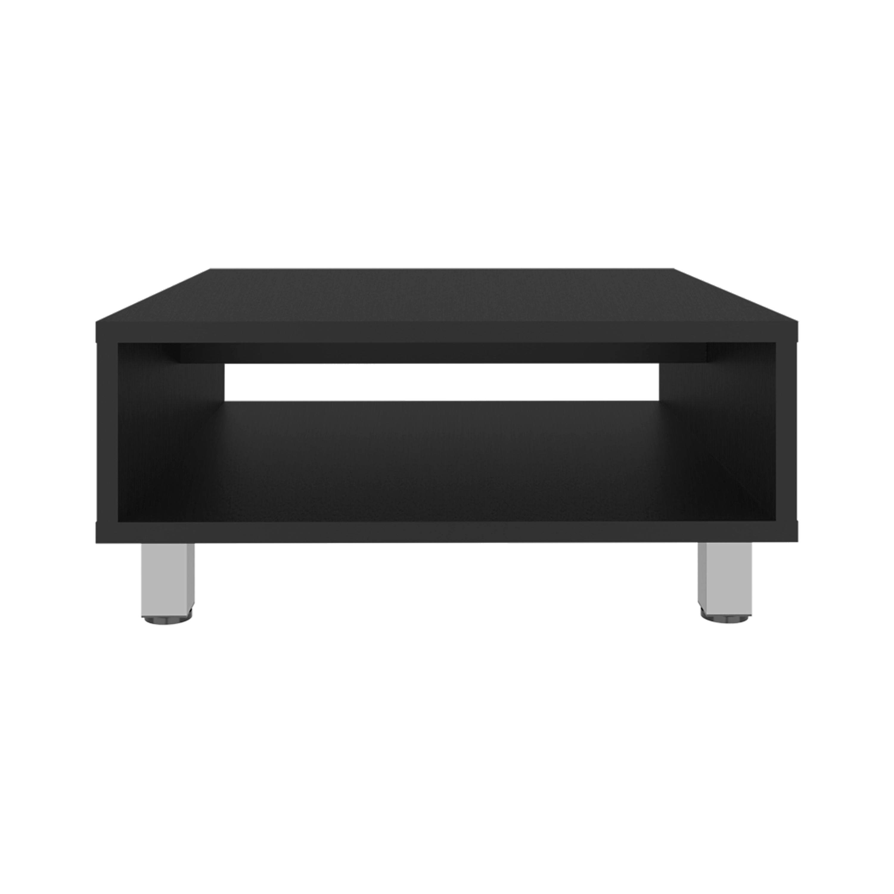 Eclipse 10 H Low Minimalistic Square Coffe Table with Open Storage Black