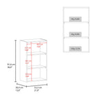 Eco 36-Inch High Open 3-Tier White Modern Wall Cabinet.