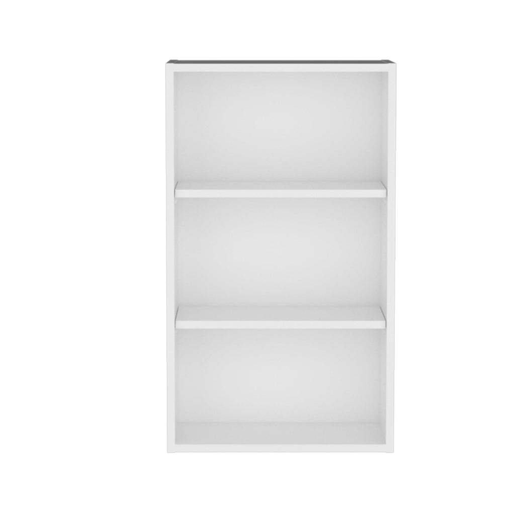 Eco 36-Inch High Open 3-Tier White Modern Wall Cabinet.