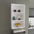 Eco 36-Inch High Open 3-Tier White Modern Wall Cabinet.