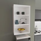 Eco 36-Inch High Open 3-Tier White Modern Wall Cabinet.