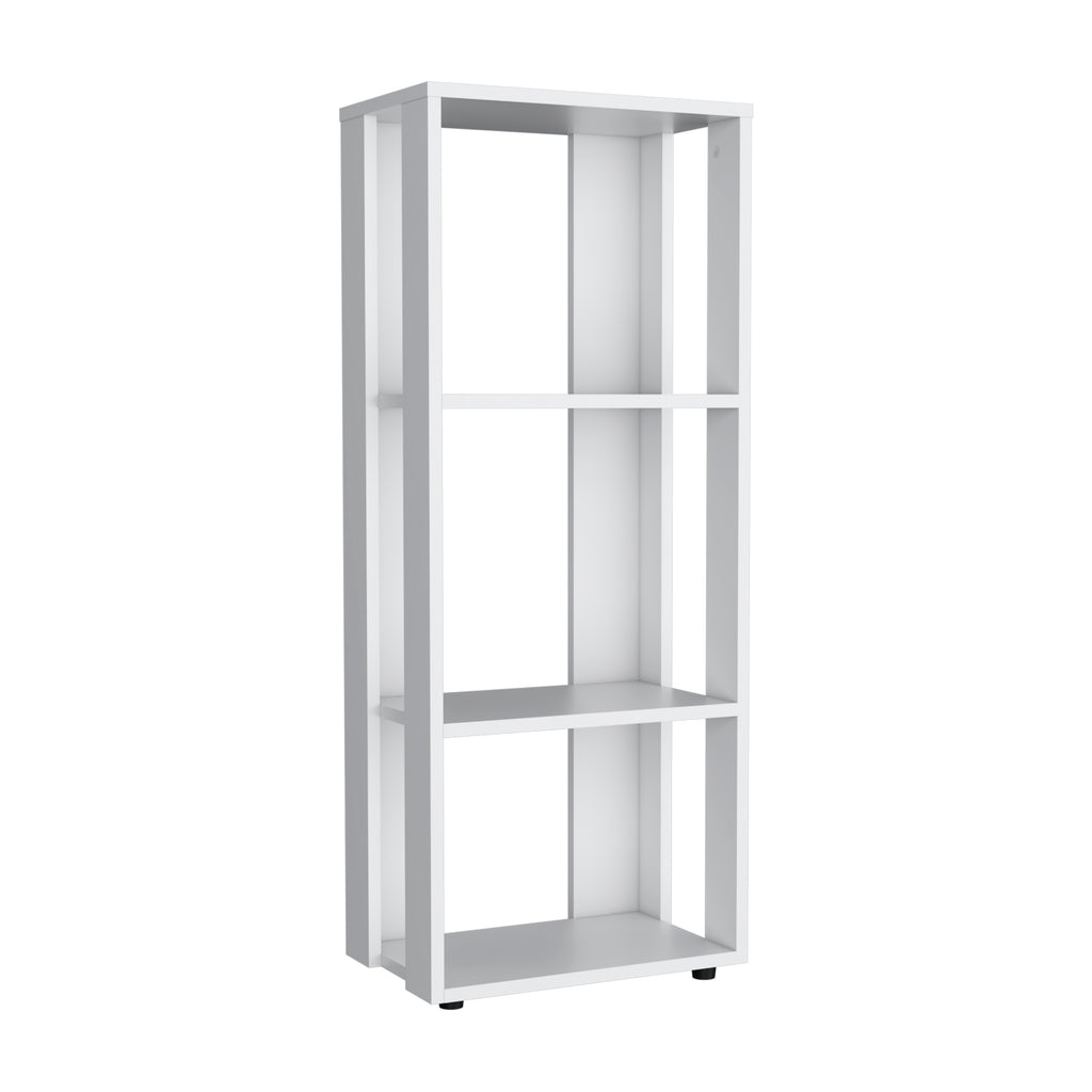 Eco 39 Tall Four-Tier Bookcase, Living Room, Storage Cabinet, Shelves White