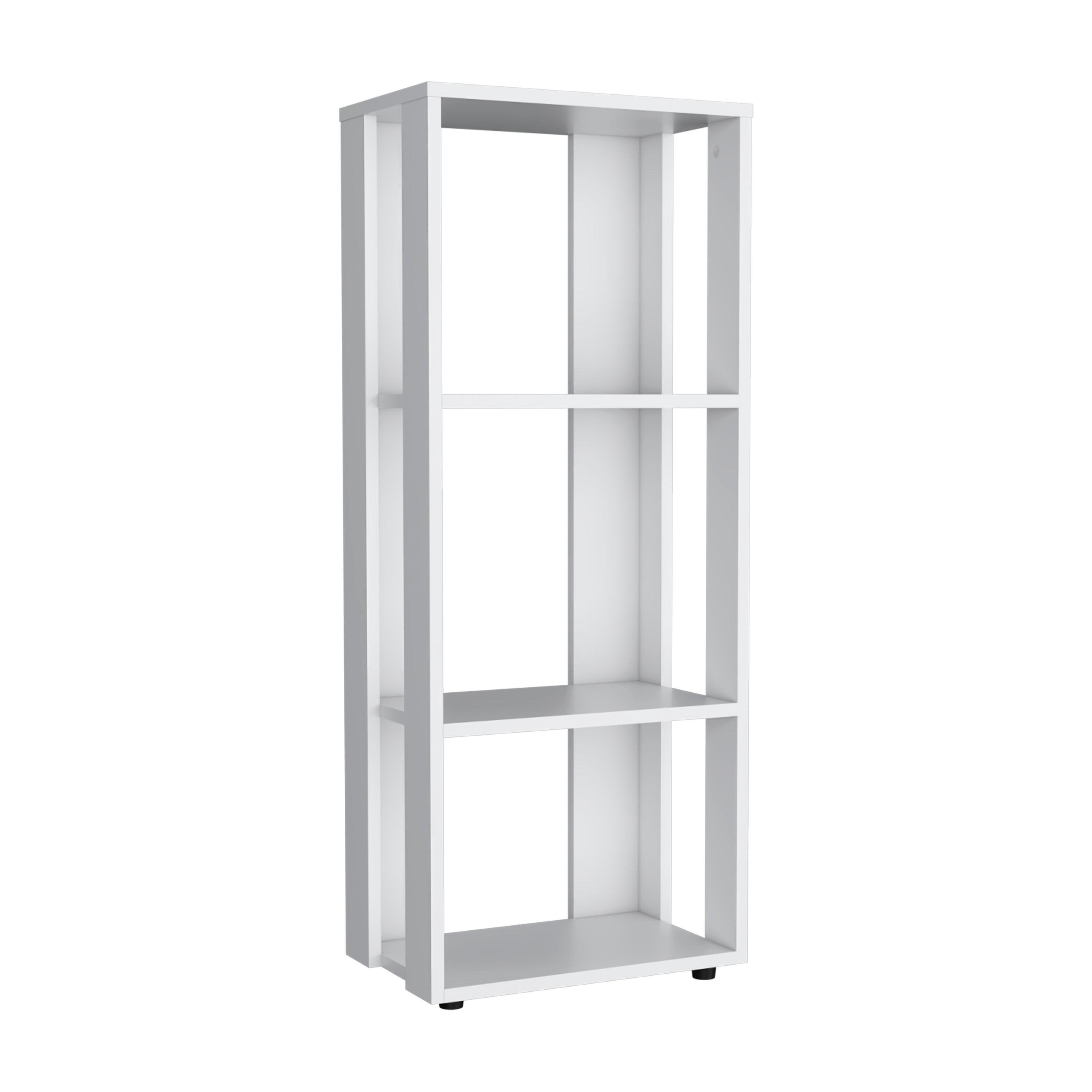 Eco 39 Tall Four-Tier Bookcase, Living Room, Storage Cabinet, Shelves White