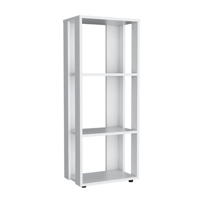 Eco 39 Tall Four-Tier Bookcase, Living Room, Storage Cabinet, Shelves White