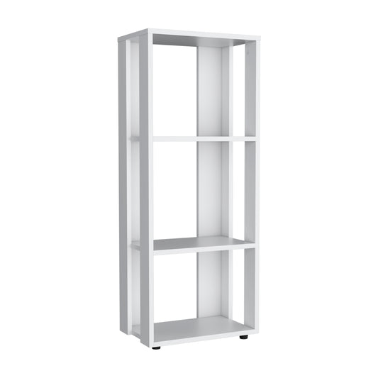 Eco 39 Tall Four-Tier Bookcase, Living Room, Storage Cabinet, Shelves White