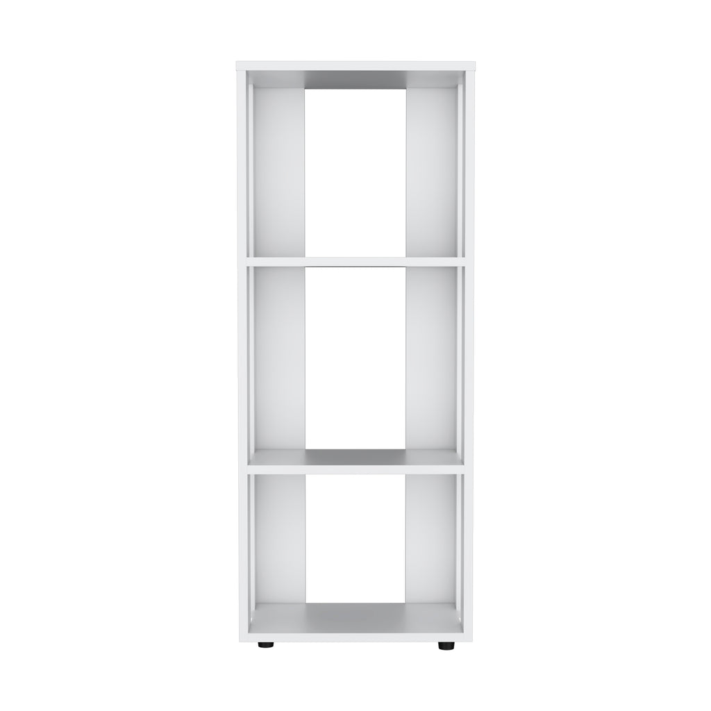 Eco 39 Tall Four-Tier Bookcase, Living Room, Storage Cabinet, Shelves White