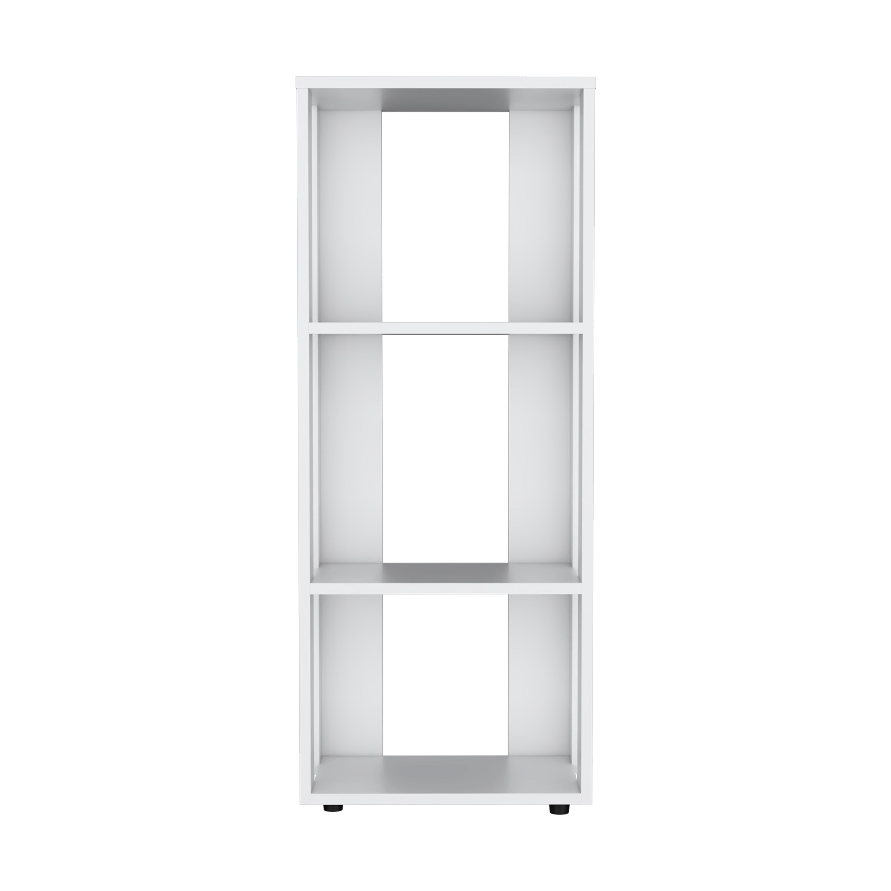 Eco 39 Tall Four-Tier Bookcase, Living Room, Storage Cabinet, Shelves White