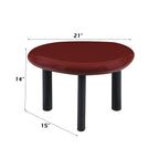 Eddie Red High Gloss Metal Synthetic Wood End Table.