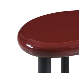 Eddie Red High Gloss Metal Synthetic Wood End Table.