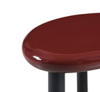 Eddie Red High Gloss Metal Synthetic Wood End Table.